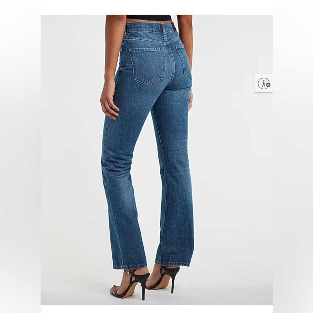 Express Blue High Waisted Medium Wash Women's Bootcut Jeans size 6 - Picture 4 of 13